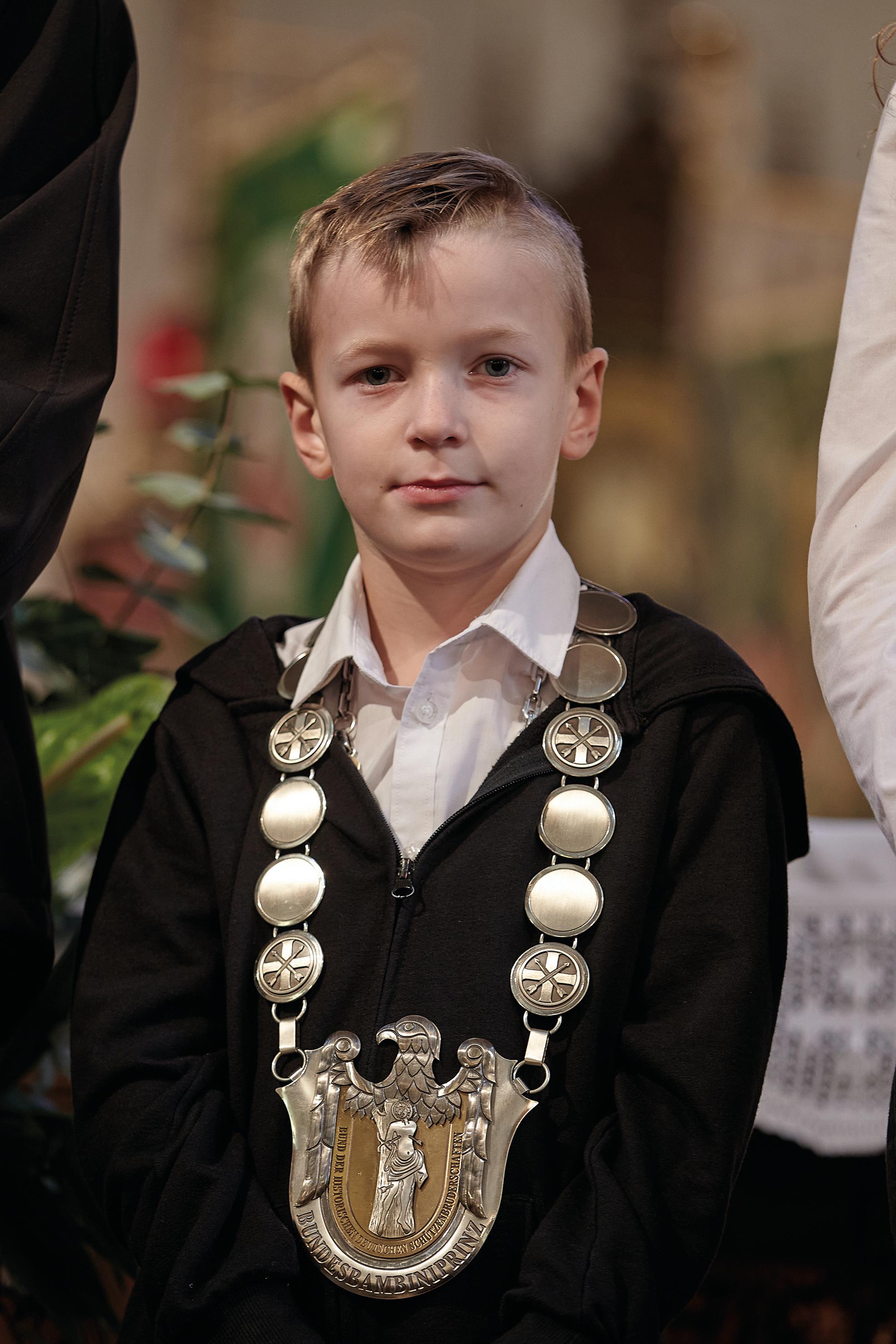 Bundesbambiniprinz Simon Bensch von der St. Sebastianus Schützenbruderschaft Stolberg-Stadtmitte im Bezirksverband Stolberg (c) Tobias Herbst