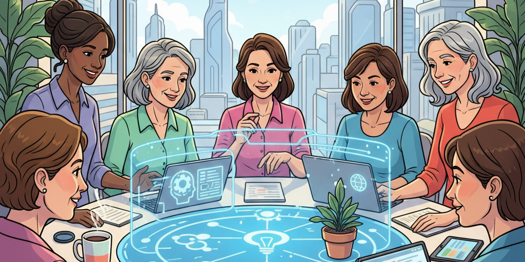 Frauen an digitalen Geräten